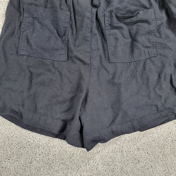 Briggs Womens Shorts Large Black Linen Blend Drawstring Elastic Waist Pull On - Picture 6 of 12